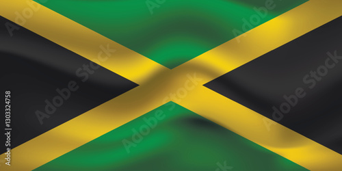 Flag of Jamaica. Jamaican national symbol in official colors. Template icon. Abstract vector background.