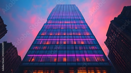 Wallpaper Mural Modern Skyscraper at Dusk, NYC Torontodigital.ca