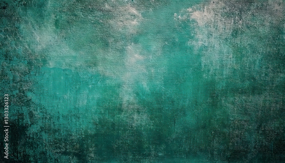 Fototapeta premium textured emerald green grunge background with rough canvas pattern, abstract vintage backdrop for design, web, print, or art
