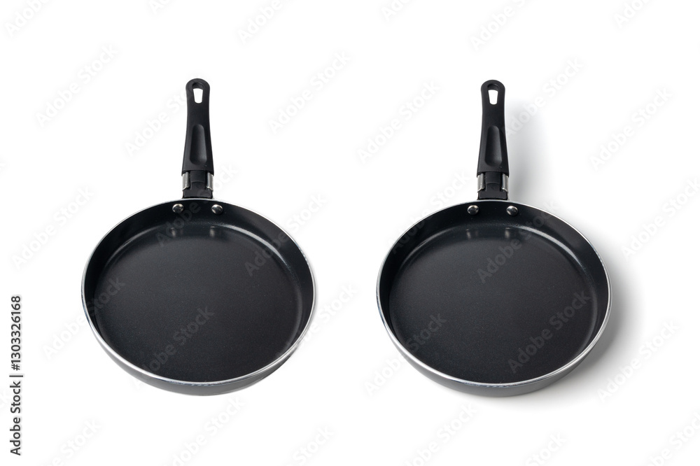 Small frying pan isolated, new non stick mini skillet, empty nonstick surface cookware, single egg pan, Small frying pan isolated, new non stick mini skillet, empty nonstick surface cookware, single egg pan,