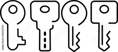 Key Icons Set | Security & Access Symbol | Lock & Unlock Vector