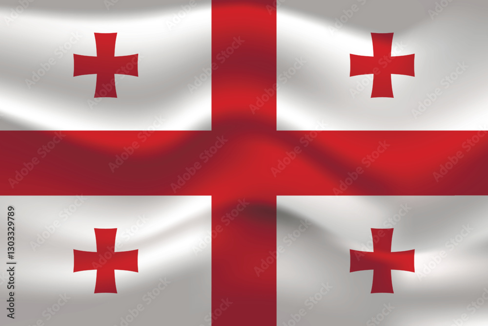 Flag of Georgia. Georgian national symbol in official colors. Template icon. Abstract vector background. Flag of Georgia. Georgian national symbol in official colors. Template icon. Abstract vector background.