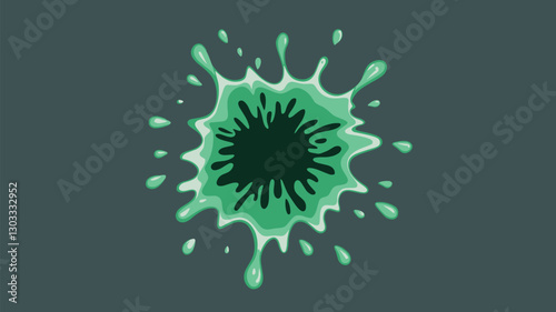 A dynamic illustration of a green splash effect on a dark background. Perfect for designs related to creativity, fun, or environmental themes.