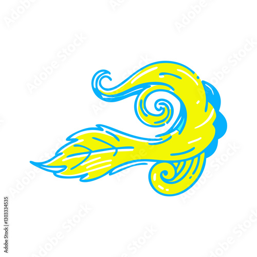 Wind gust icon with spiral shapes, dynamic nature concept