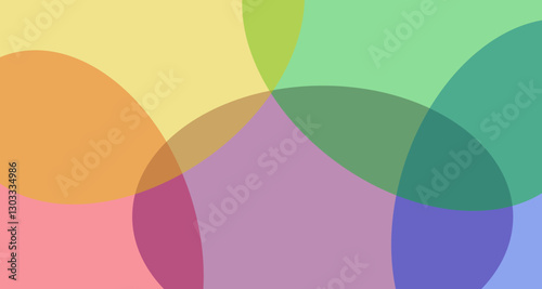 Transparent colored shapes overlay background