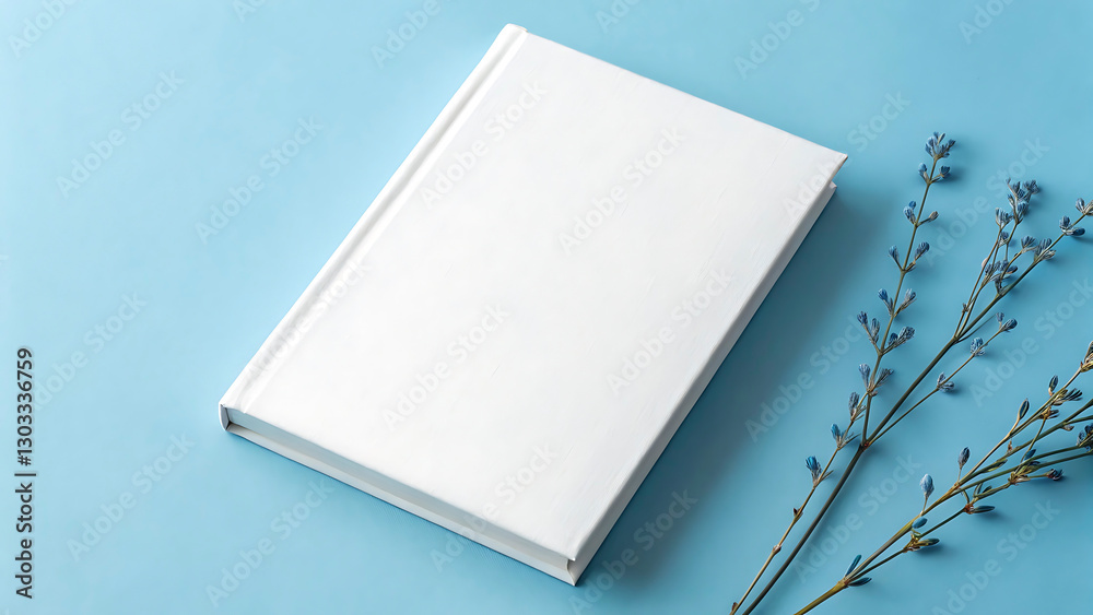 Fototapeta premium 3D vector mockup of a white book cover featuring clean front and back cover templates