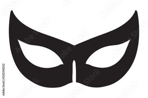 Superhero Mask Silhouette Illustration Mysterious Hero Costume Design
