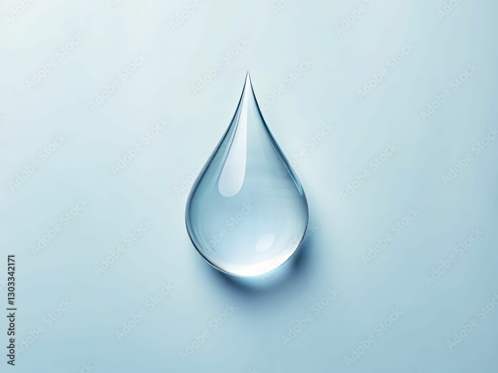 A minimalist design featuring a single droplet of water shaped like a digital pixel, suspended against a soft pastel background to convey water conservation A minimalist design featuring a single droplet of water shaped like a digital pixel, suspended against a soft pastel background to convey water conservation