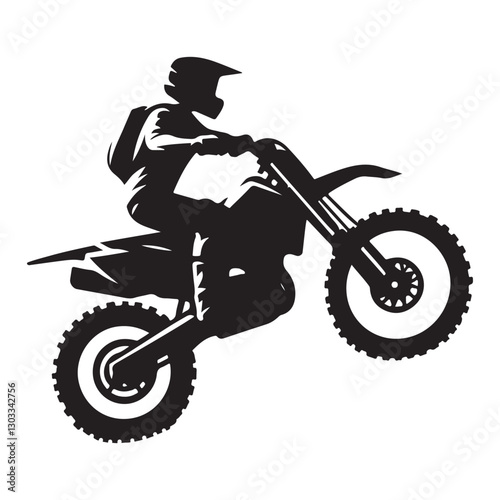 High flying motocross rider silhouette a stunning vector graphic artwork