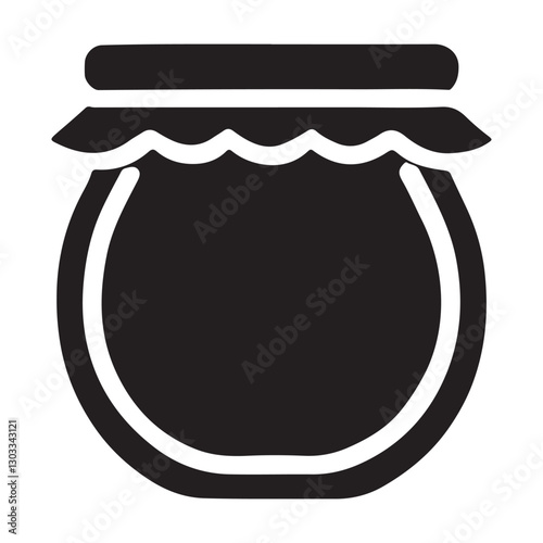 Full Jar Vector Silhouette for Homemade Goodies and Preserves Designs