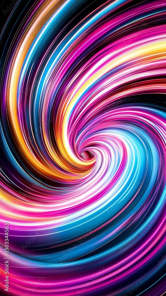 Obraz premium A vibrant swirl of colors, creating a mesmerizing spiral pattern with dynamic energy and movement.
