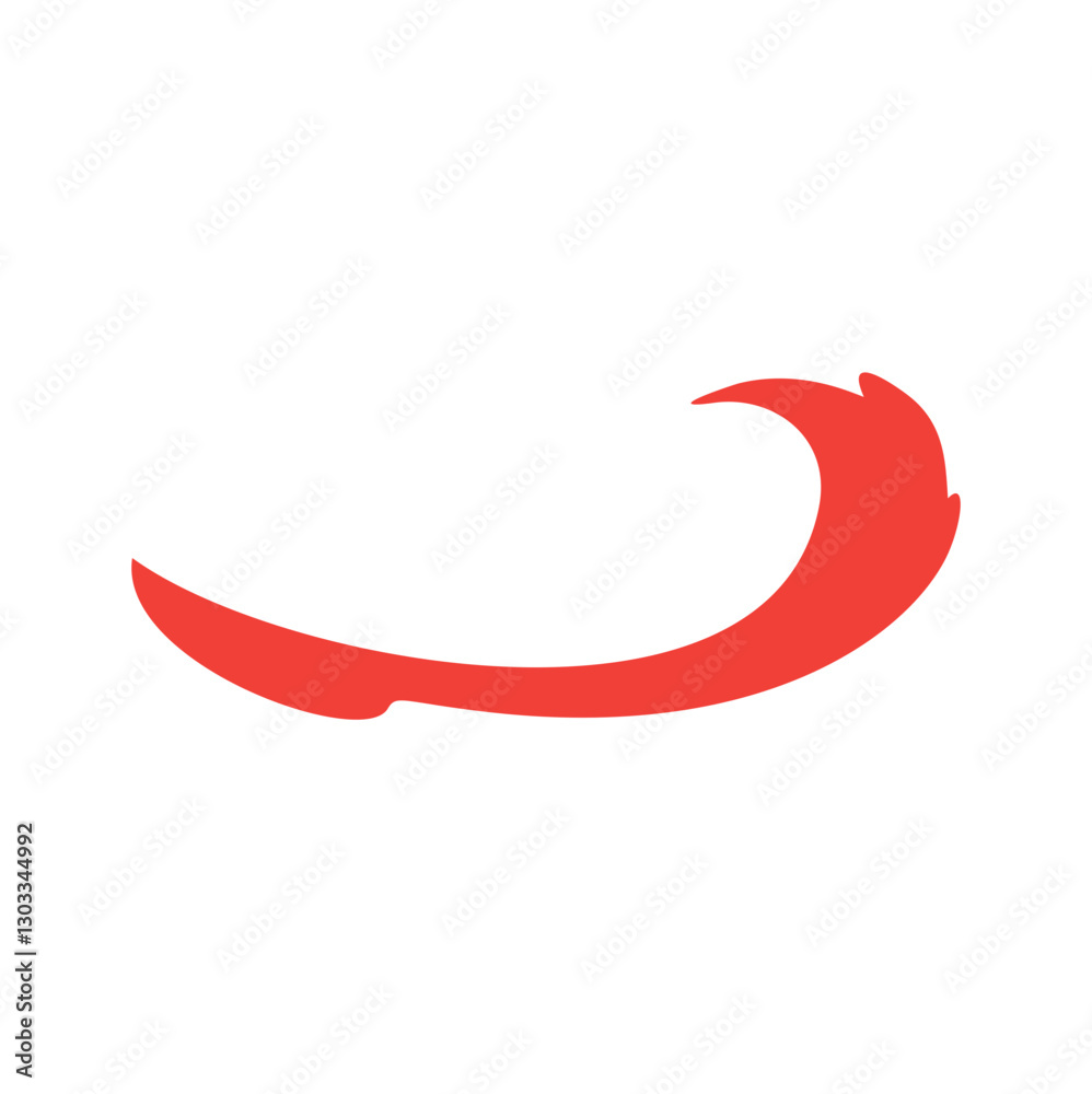 Red waves swoosh logo template. swoosh element. Vector underline stroke. Design concept element. Vector illustration.