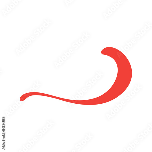 Red waves swoosh logo template. swoosh element. Vector underline stroke. Design concept element. Vector illustration.