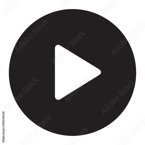 Play Button Icon Vector Image Illustration for Multimedia Interface Design