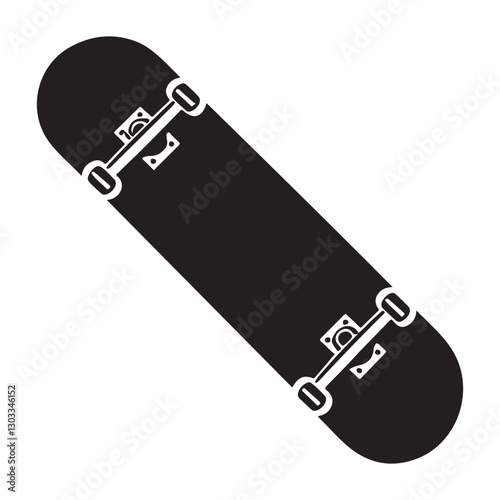 Silhouette Skateboard Isolated Illustration for Sport and Recreation Designs