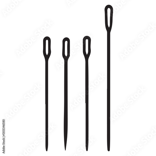 A group of sewing needles illustrations for crafting and tailoring