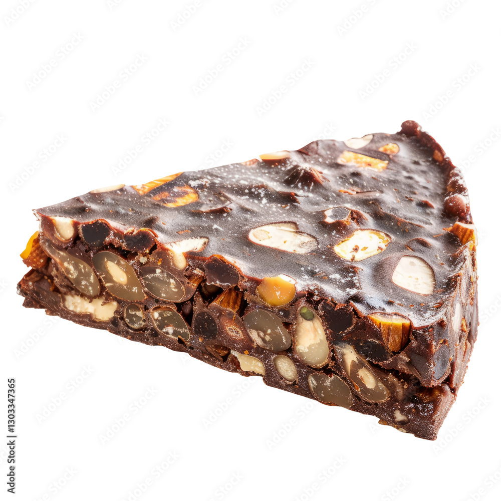 Obraz premium Panforte Slice.Traditional Italian Dessert With Nuts And Spices,Perfect For The Holidays