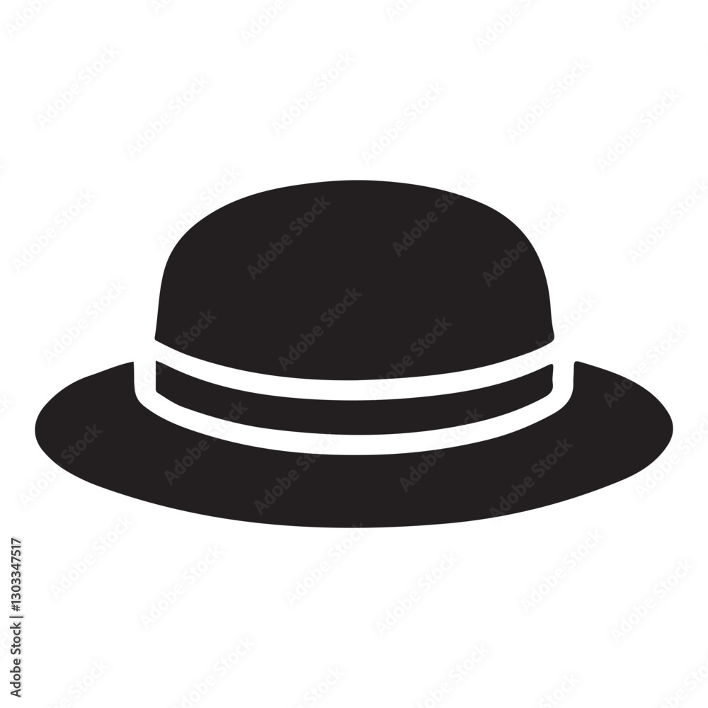 Stylish Black Bowler Hat Icon A Classic Fashion Accessory Image Stylish Black Bowler Hat Icon A Classic Fashion Accessory Image