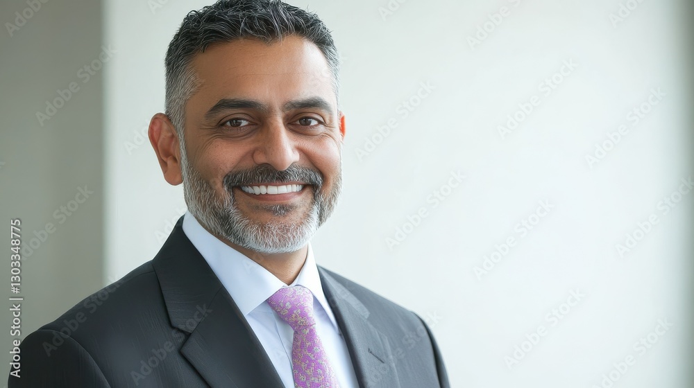 Happy smiling bearded indian business man small business owner, company leader or sales manager, male hispanic ceo executive, successful lawyer looking at camera standing in office, headshot portrait Happy smiling bearded indian business man small business owner, company leader or sales manager, male hispanic ceo executive, successful lawyer looking at camera standing in office, headshot portrait