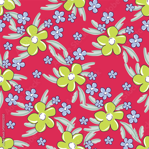 Elegance pink floral stems seamless pattern on a grey background. Vector hand drawn. Artistic, abstract flowers and tiny leaves, buds bells printing. Template for designs, fabric, fashion, textile
