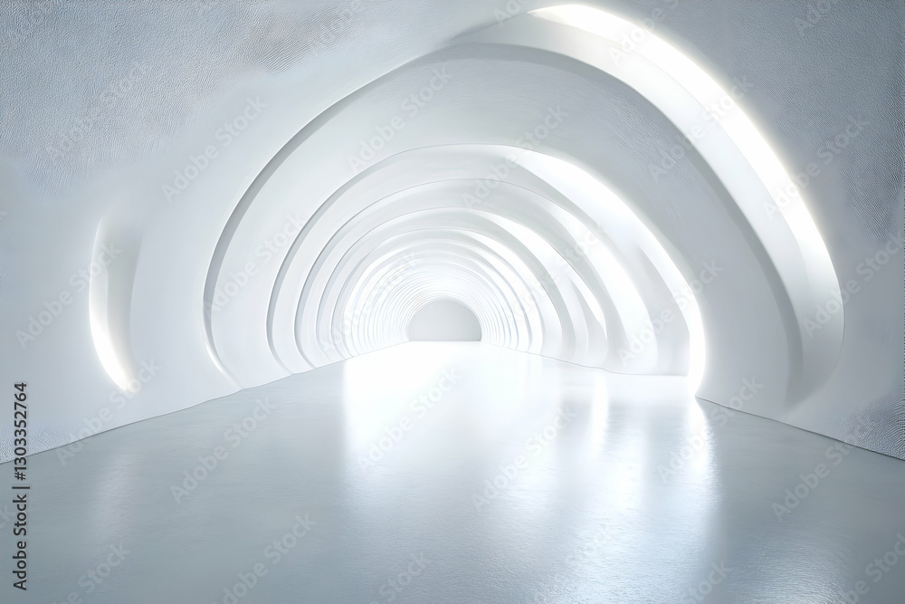 Panoramic white tunnel VR-ready render