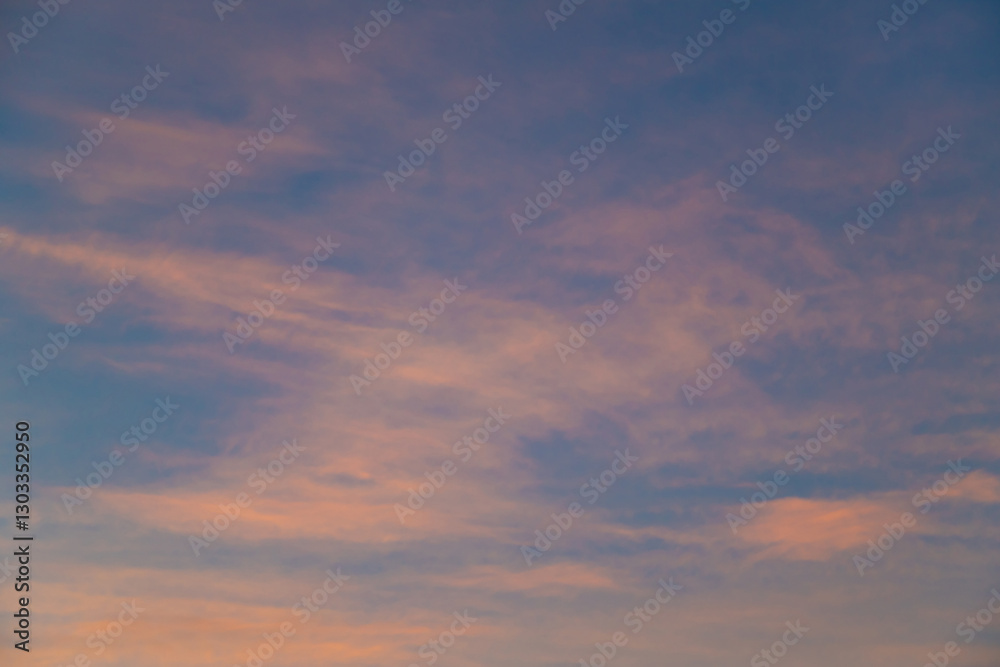 Beautiful Sunset Sky With Vibrant Colors and Whimsical Clouds
