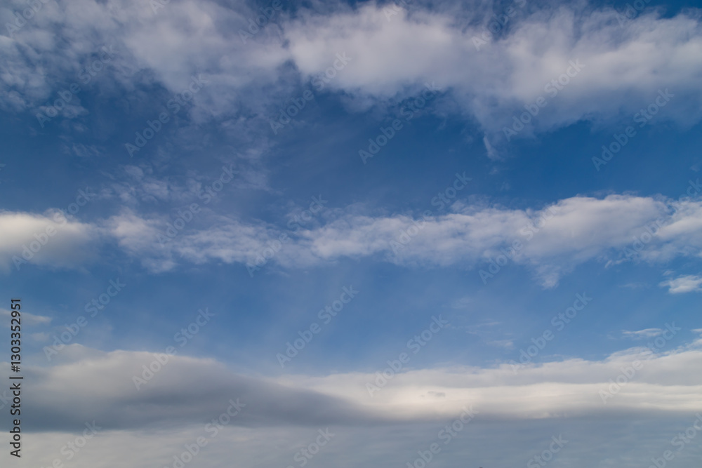 Bright Blue Sky With Soft White Clouds in a Calm Atmosphere