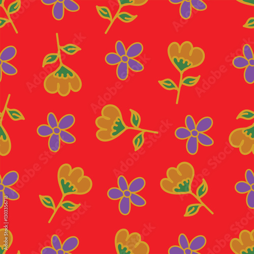 Elegance pink floral stems seamless pattern on a grey background. Vector hand drawn. Artistic, abstract flowers and tiny leaves, buds bells printing. Template for designs, fabric, fashion, textile
