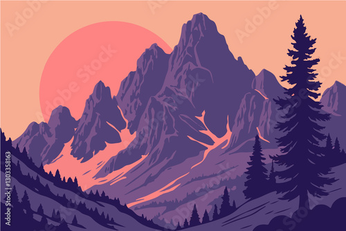 Photography landscape with mountains