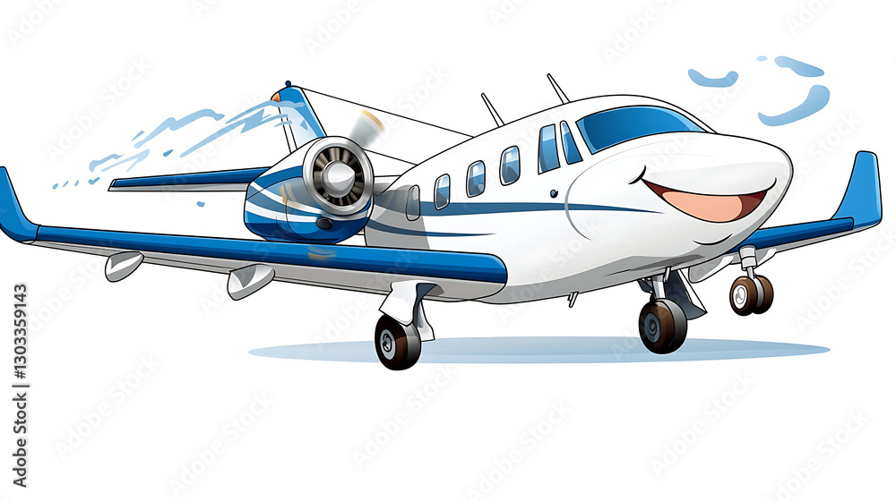 A cartoon airplane with a smiling face is flying in the sky. generated using AI A cartoon airplane with a smiling face is flying in the sky. generated using AI
