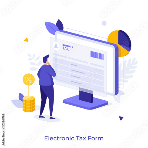 Business Scene With Character Cartoon Illustration
