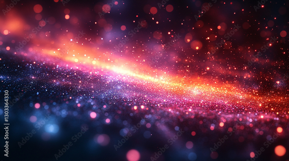 Fototapeta premium A vibrant holographic solar flare bursts through a cosmic display, symbolizing the intersection of futuristic technology and natural energy, capturing the awe-inspiring force of the universe's power. 