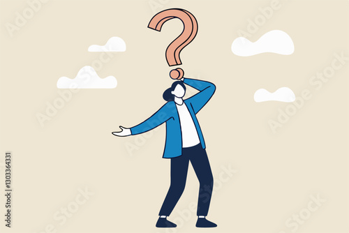 Anonymous businessman person, candidate or mention employee, who is this man, uncertainty, important person or unknown concept, anonymous businessman with question mark head unknown person.