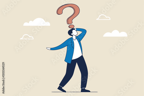 Anonymous businessman person, candidate or mention employee, who is this man, uncertainty, important person or unknown concept, anonymous businessman with question mark head unknown person.