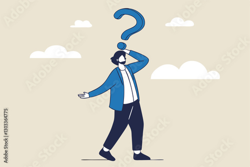 Anonymous businessman person, candidate or mention employee, who is this man, uncertainty, important person or unknown concept, anonymous businessman with question mark head unknown person.
