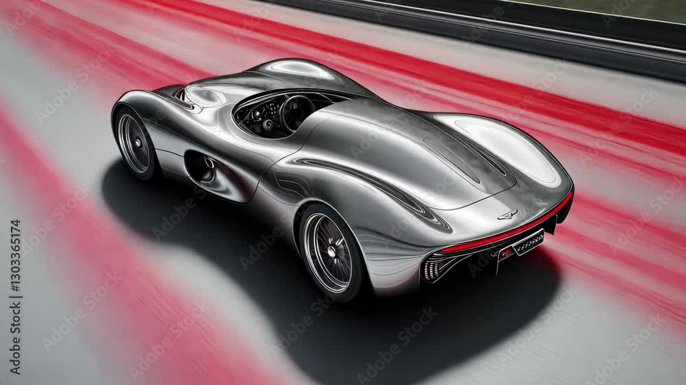 Silver car showcasing aerodynamic lines with striking red effects in a dynamic environment, silver car with the effect of aerodynamic lines in red Silver car showcasing aerodynamic lines with striking red effects in a dynamic environment, silver car with the effect of aerodynamic lines in red