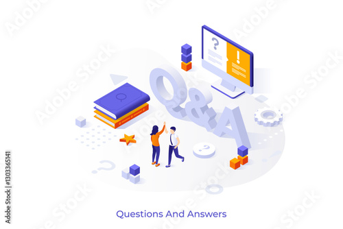 Modern Isometric Business Illustration. Vector
