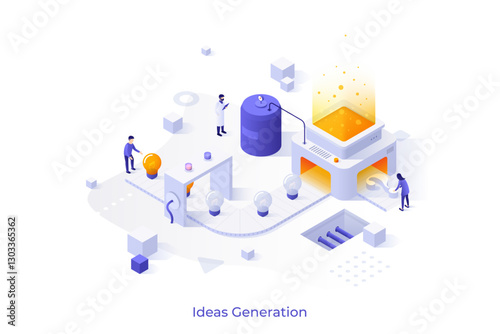 Modern Isometric Business Illustration. Vector
