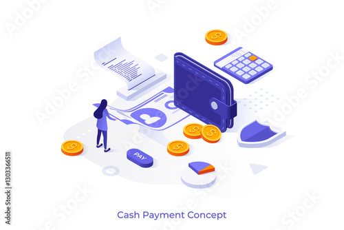 Modern Isometric Business Illustration. Vector