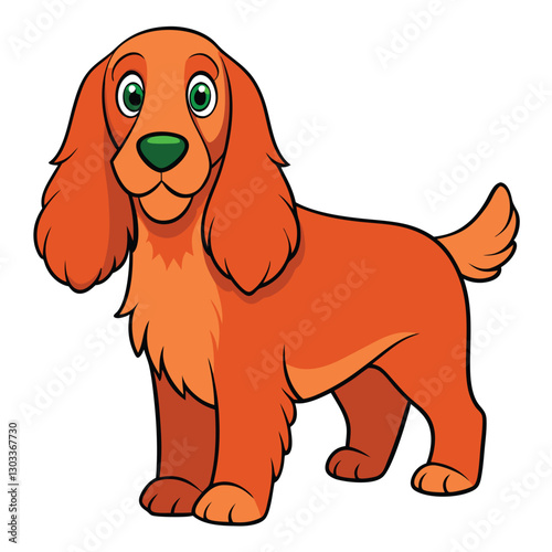 Irish Setter  dog on white background, vector illustration 