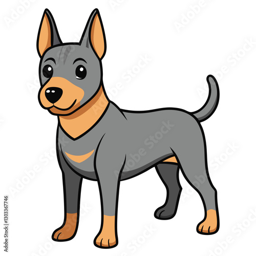 Thai Ridgeback Dog Cute Dog Cartoon Vector White Background