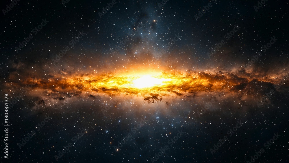 Fototapeta premium a galaxy with bright center in a night sky.