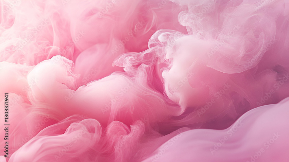 Fototapeta premium Beautiful pink smoke swirling gracefully, creating a dreamy and ethereal atmosphere.