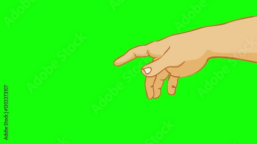 God hand, finger touch animation. Creation adam, human. Michelangelo depicted sistine. Transparent back. Green screen, footage video.