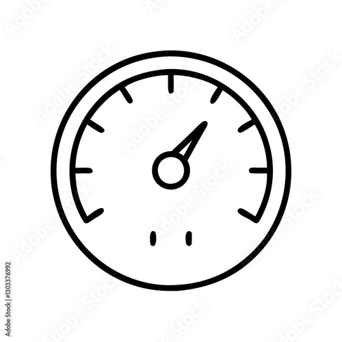 Gauge icon indicating speed, with black outline, modern design