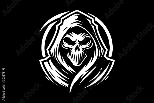 grim reaper tattoo Dark art black and white illustration