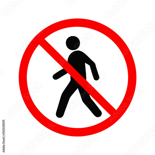 No entry sign prohibiting passage for people. A clear warning symbol representing restriction and safety in public and private areas.