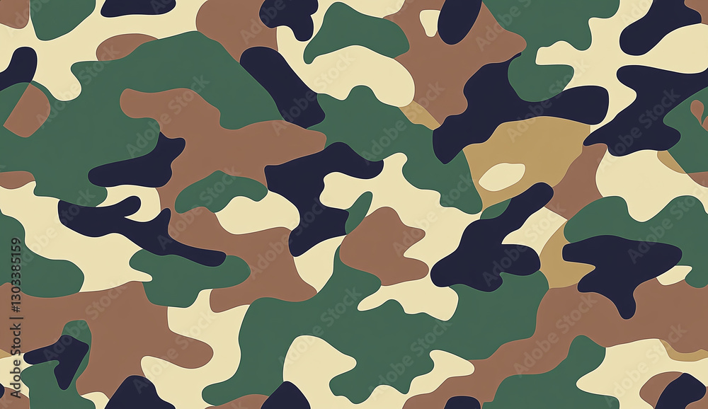 Fototapeta premium Brown and green military camouflage seamless pattern background. Camouflage pattern background. Vector illustration