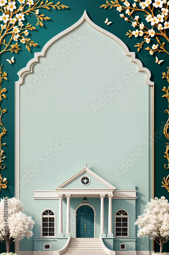 Beautiful house warming party invitation template, abstract background with blank copyspace, design illustration wallpaper