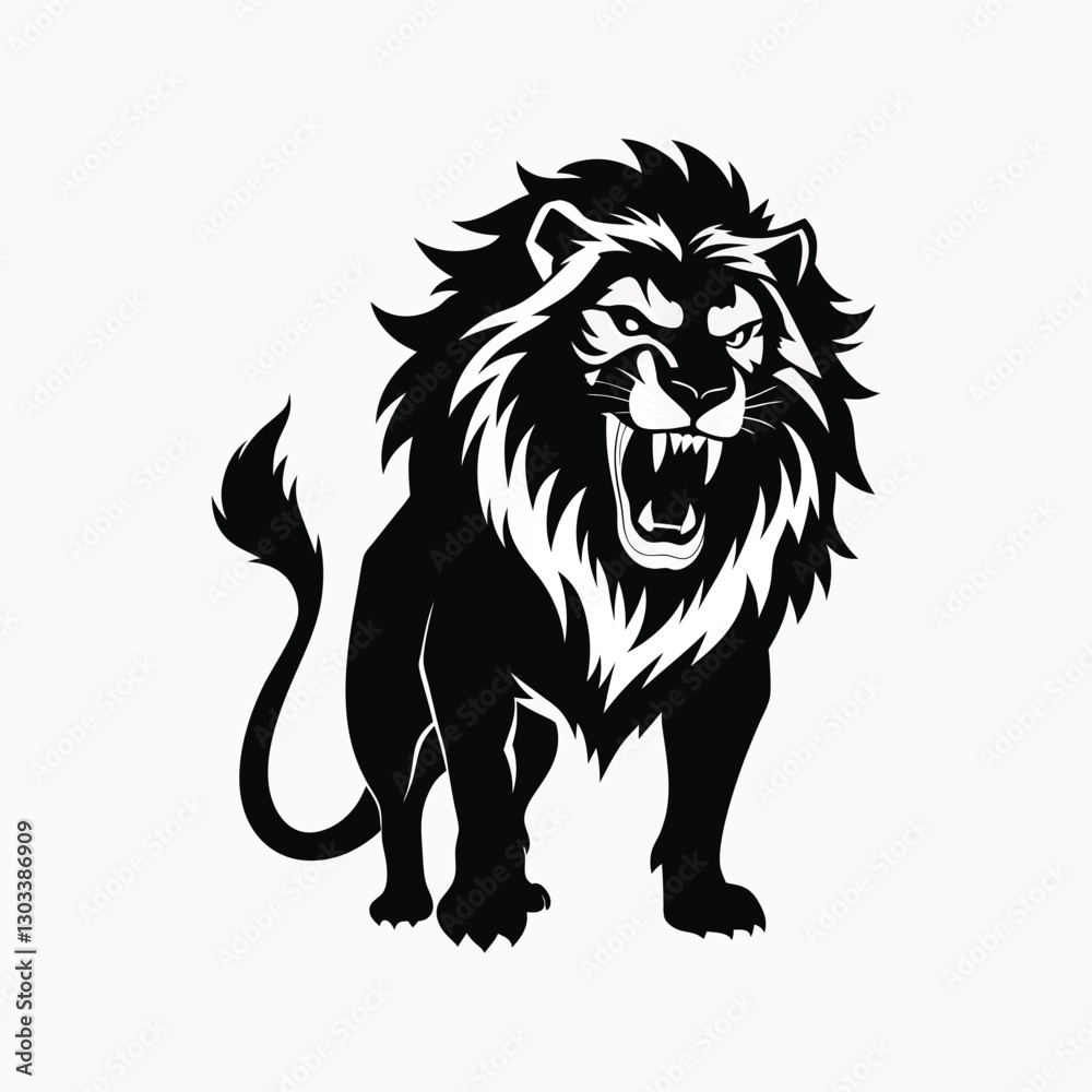 Obraz premium a lion silhouette